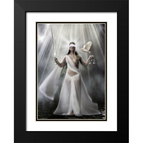 Apollo Black Modern Wood Framed Art Print with Double Matting by Babette