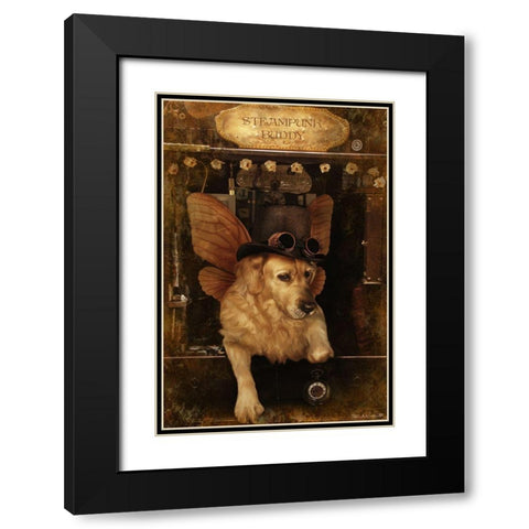 Buddy 1 Black Modern Wood Framed Art Print with Double Matting by Babette