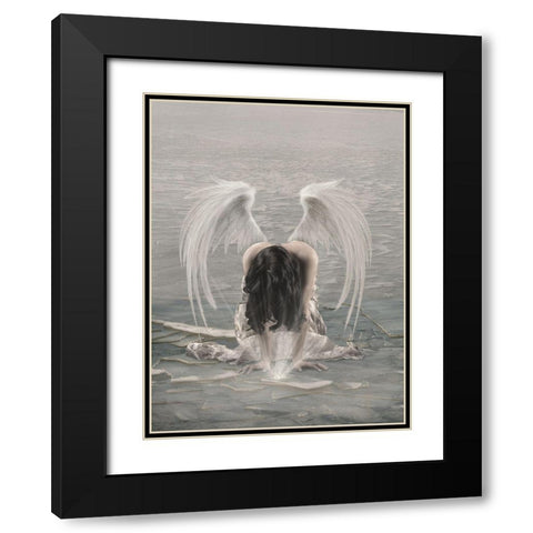 Cold Heart 2 Black Modern Wood Framed Art Print with Double Matting by Babette