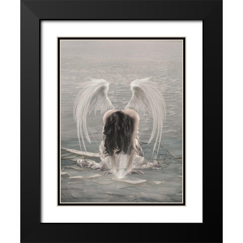 Cold Heart 2 Black Modern Wood Framed Art Print with Double Matting by Babette