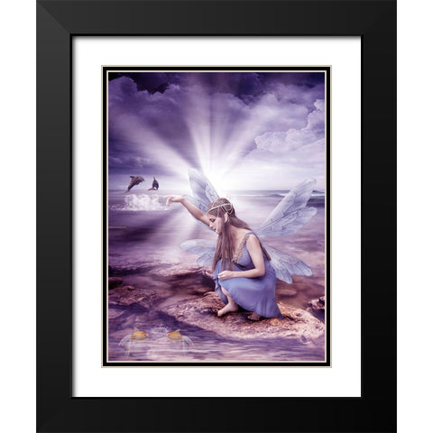 Fairy 4 Black Modern Wood Framed Art Print with Double Matting by Babette