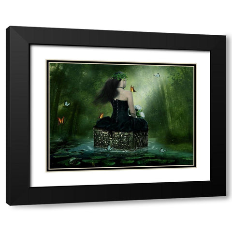 The Chest Of Secrets Black Modern Wood Framed Art Print with Double Matting by Babette