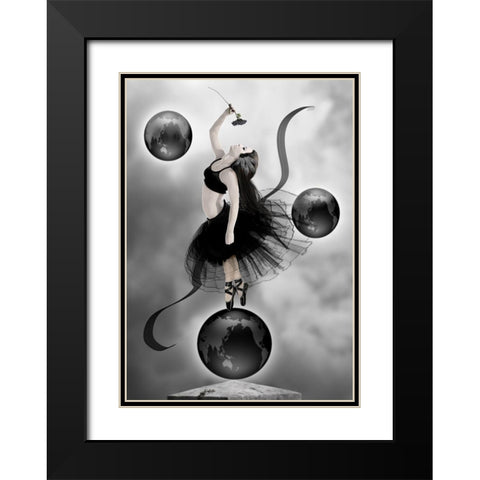 The Dancer Black Modern Wood Framed Art Print with Double Matting by Babette