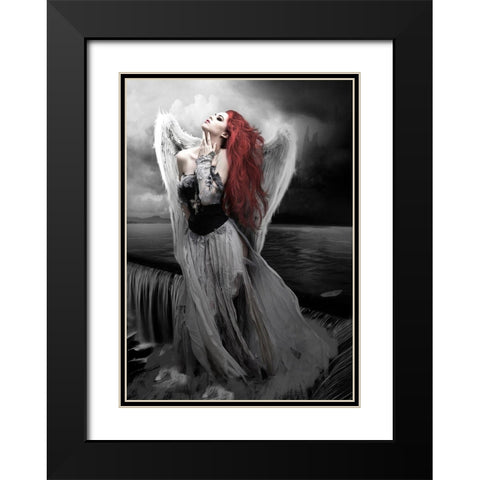 The Sound Of Water Black Modern Wood Framed Art Print with Double Matting by Babette
