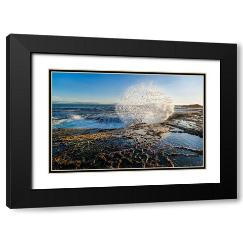 Splash II Black Modern Wood Framed Art Print with Double Matting by Kostka, Vladimir