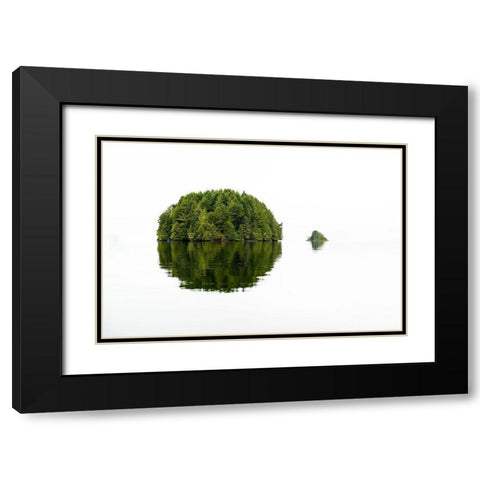 Green Island Black Modern Wood Framed Art Print with Double Matting by Kostka, Vladimir