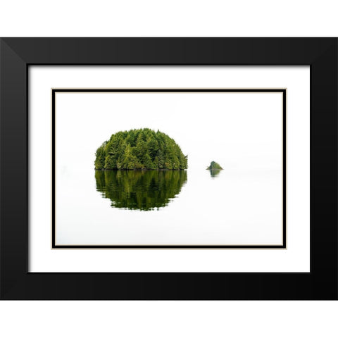 Green Island Black Modern Wood Framed Art Print with Double Matting by Kostka, Vladimir