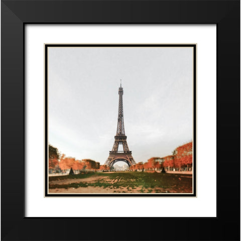 Eifeltower Black Modern Wood Framed Art Print with Double Matting by Kostka, Vladimir