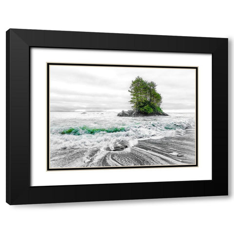 Waterworld Black Modern Wood Framed Art Print with Double Matting by Kostka, Vladimir