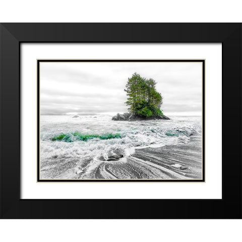 Waterworld Black Modern Wood Framed Art Print with Double Matting by Kostka, Vladimir