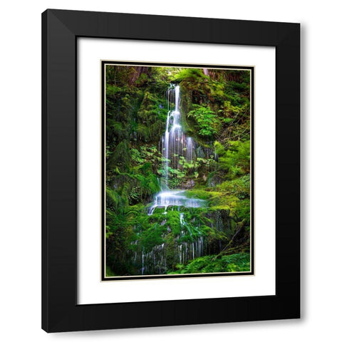 Waterfall II Black Modern Wood Framed Art Print with Double Matting by Kostka, Vladimir