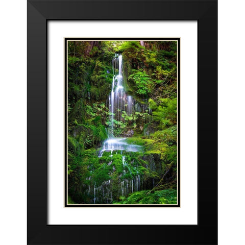 Waterfall II Black Modern Wood Framed Art Print with Double Matting by Kostka, Vladimir