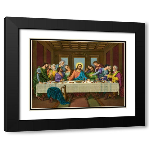 HL. ABENDMAHL Black Modern Wood Framed Art Print with Double Matting by Anonymous