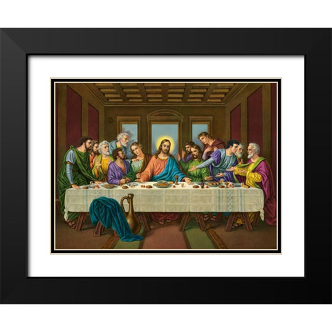 HL. ABENDMAHL Black Modern Wood Framed Art Print with Double Matting by Anonymous