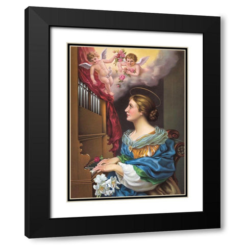 HEILIGE Black Modern Wood Framed Art Print with Double Matting by Anonymous