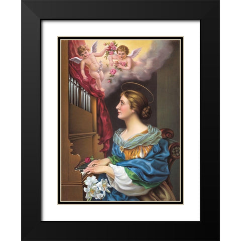 HEILIGE Black Modern Wood Framed Art Print with Double Matting by Anonymous