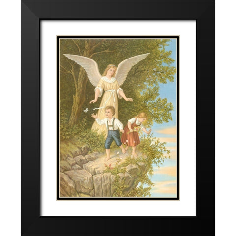 HL. SCHUTZENGEL Black Modern Wood Framed Art Print with Double Matting by Anonymous