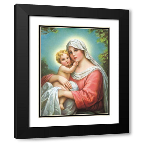 MADONNA Black Modern Wood Framed Art Print with Double Matting by Anonymous