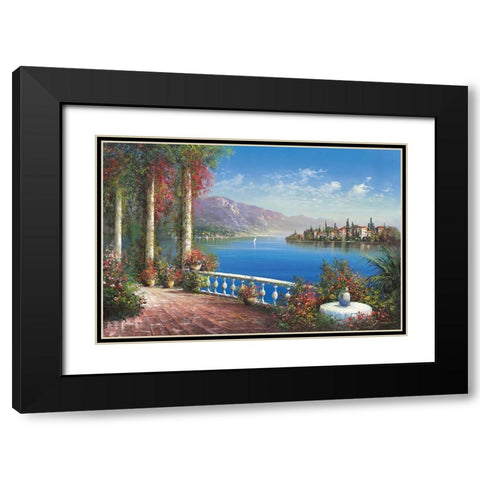 AT PORTOFINO Black Modern Wood Framed Art Print with Double Matting by Buchner, H.