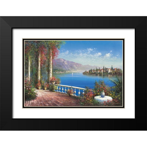 AT PORTOFINO Black Modern Wood Framed Art Print with Double Matting by Buchner, H.
