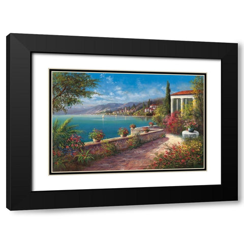 RIVIERA DI LEVANTE Black Modern Wood Framed Art Print with Double Matting by Buchner, H.