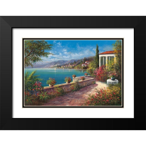 RIVIERA DI LEVANTE Black Modern Wood Framed Art Print with Double Matting by Buchner, H.