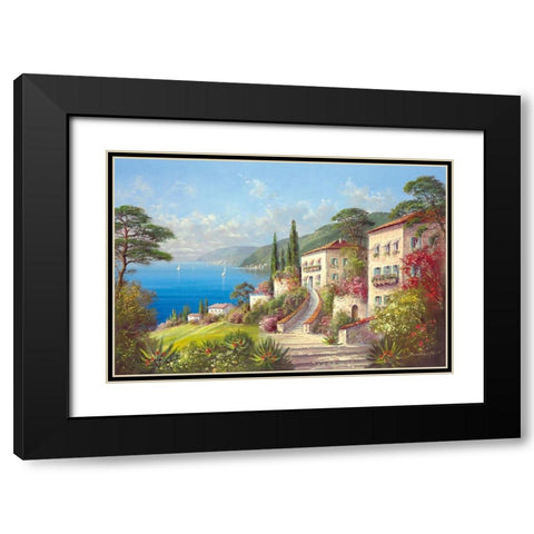 MY RETREAT Black Modern Wood Framed Art Print with Double Matting by Buchner, H.
