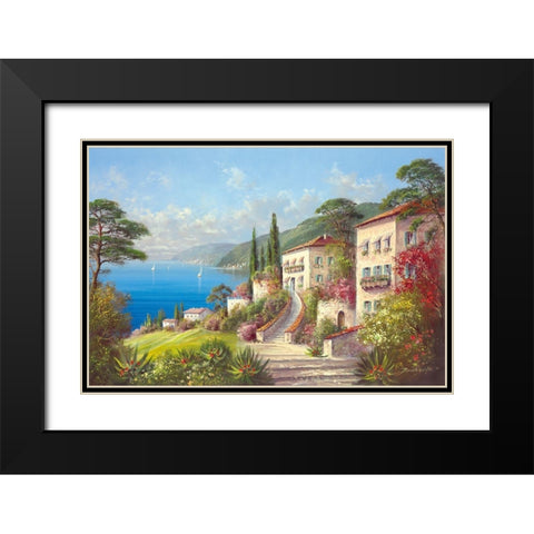 MY RETREAT Black Modern Wood Framed Art Print with Double Matting by Buchner, H.