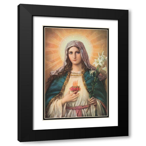 HL.HERZ MARIAE Black Modern Wood Framed Art Print with Double Matting by Anonymous