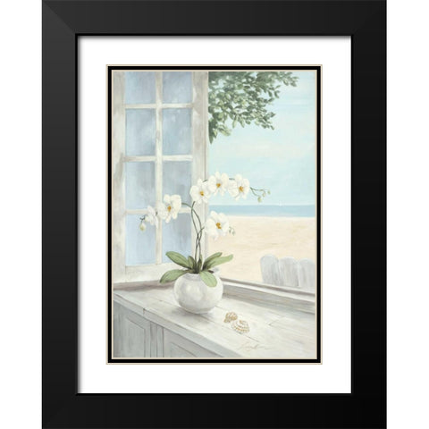 Seashell Black Modern Wood Framed Art Print with Double Matting by Moore, Linda