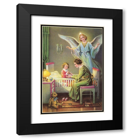 HL. SCHUTZENGEL Black Modern Wood Framed Art Print with Double Matting by Anonymous