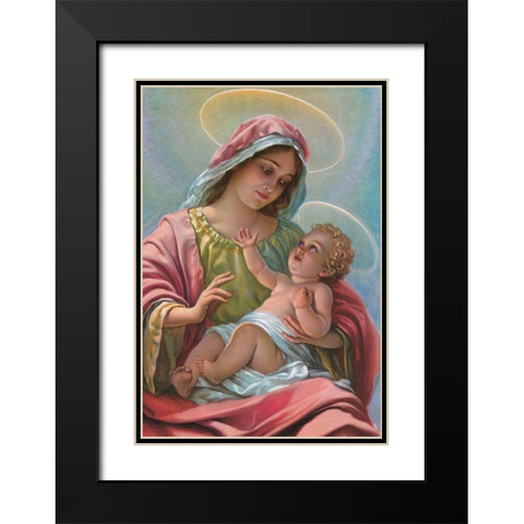 MADONNA Black Modern Wood Framed Art Print with Double Matting by Anonymous