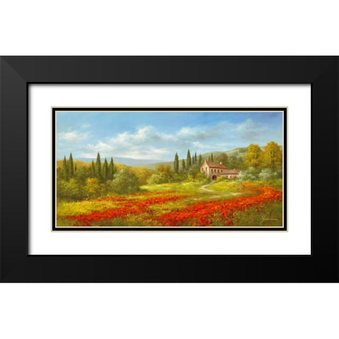 Tuscan Beauty II Black Modern Wood Framed Art Print with Double Matting by Schoelnhammer, Heinz