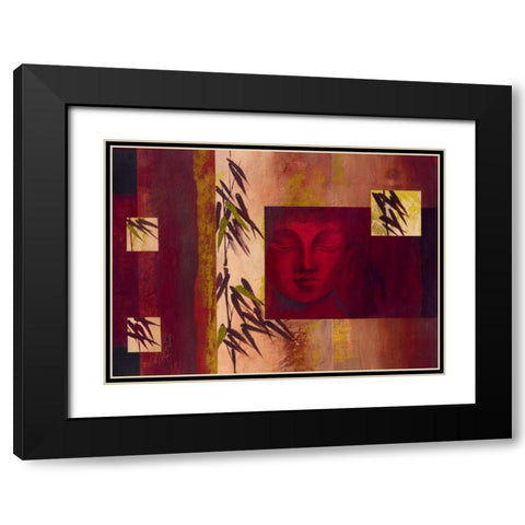 Buddha IV Black Modern Wood Framed Art Print with Double Matting by Verbeek-Van Den Broek