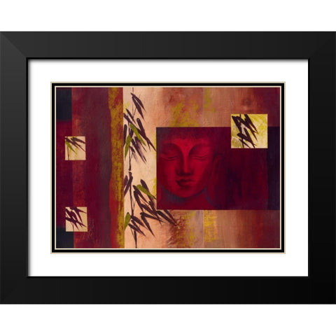 Buddha IV Black Modern Wood Framed Art Print with Double Matting by Verbeek-Van Den Broek