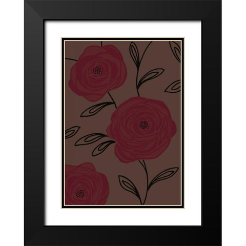 Chocolate Roses II Black Modern Wood Framed Art Print with Double Matting by Design Show