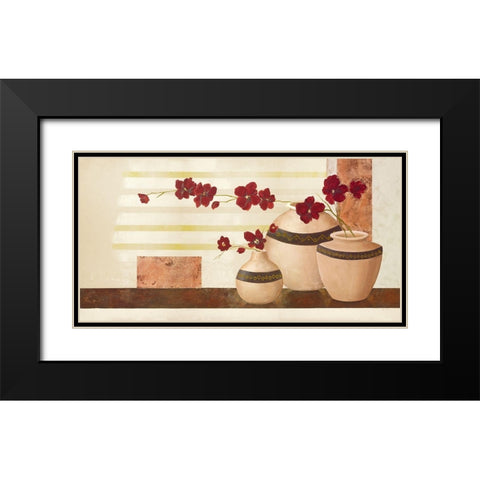 Red Blossom II Black Modern Wood Framed Art Print with Double Matting by Sedalia, David