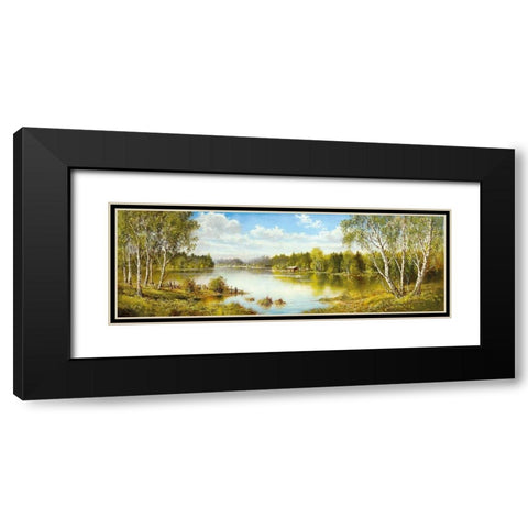 LAKE IN MASUREN I Black Modern Wood Framed Art Print with Double Matting by Glassl, Helmut