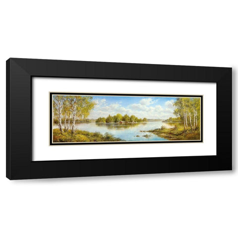 LAKE IN MASUREN II Black Modern Wood Framed Art Print with Double Matting by Glassl, Helmut