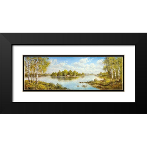 LAKE IN MASUREN II Black Modern Wood Framed Art Print with Double Matting by Glassl, Helmut