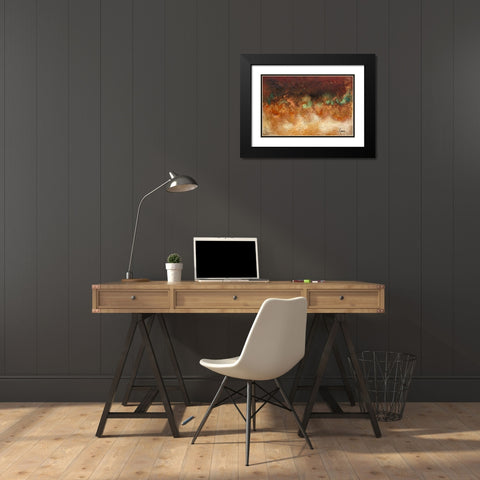 INNER EARTH Black Modern Wood Framed Art Print with Double Matting by Herrera, Leticia