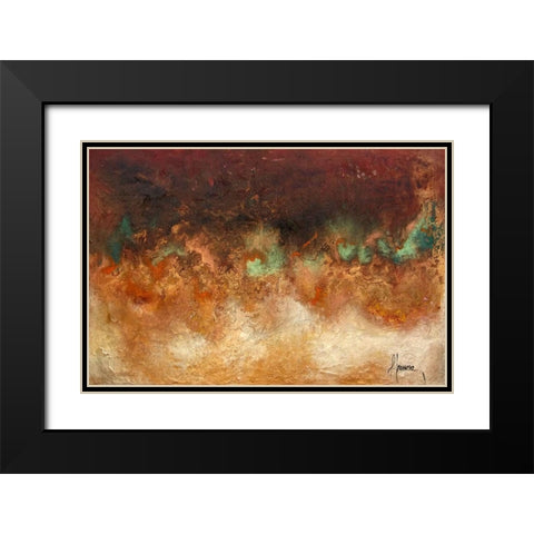 INNER EARTH Black Modern Wood Framed Art Print with Double Matting by Herrera, Leticia