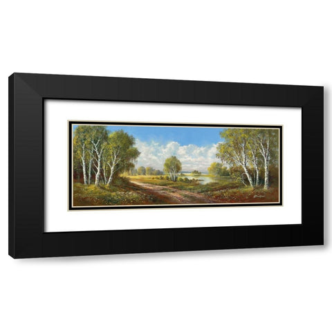 BIRCH LANE AT HORNI RYBNIKY Black Modern Wood Framed Art Print with Double Matting by Buchner, H.