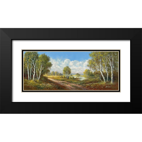 BIRCH LANE AT HORNI RYBNIKY Black Modern Wood Framed Art Print with Double Matting by Buchner, H.
