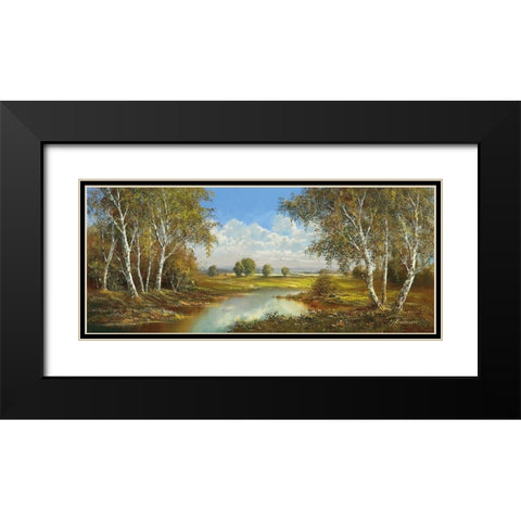 SPRING IN HORNI RYBNIKY Black Modern Wood Framed Art Print with Double Matting by Buchner, H.