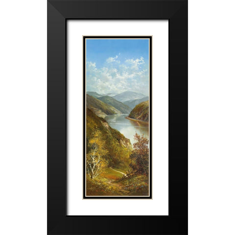 CARPATHIAN RIVER SCENE I Black Modern Wood Framed Art Print with Double Matting by Glassl, Helmut