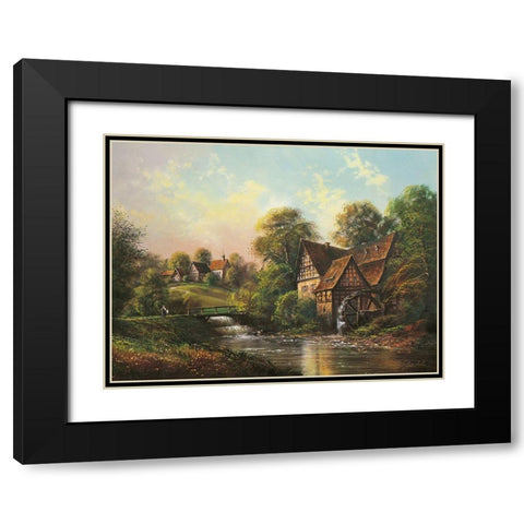 LOW BRIDGE Black Modern Wood Framed Art Print with Double Matting by Glassl, Helmut