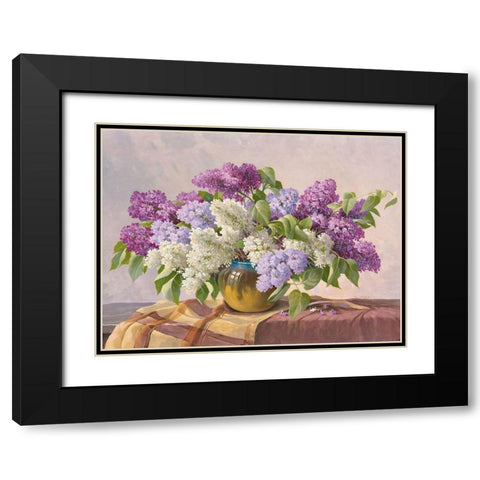 LILAC Black Modern Wood Framed Art Print with Double Matting by Krueger, E.