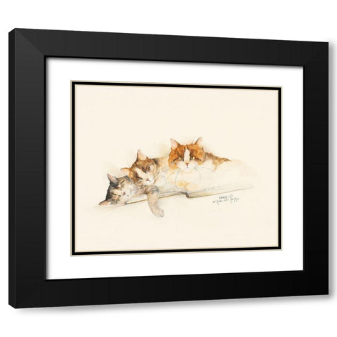 CATS OF DISTINCTION I Black Modern Wood Framed Art Print with Double Matting by Moser, Dede
