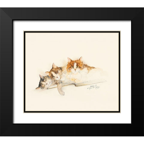 CATS OF DISTINCTION I Black Modern Wood Framed Art Print with Double Matting by Moser, Dede